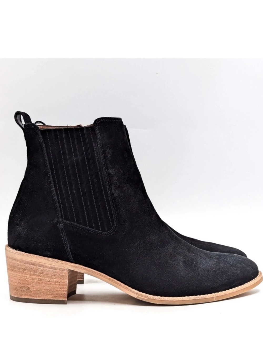 PAUL GREEN WOMEN SANTE COWBOY ITALIAN BLACK SUEDE BOOTS